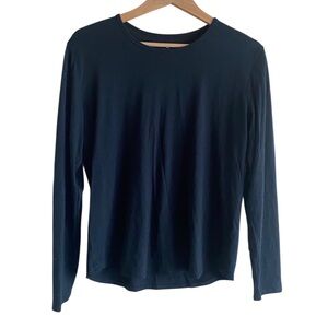 Segments Baselayer Shirt Woman Large Black 100% Merino Wool Gorpcore Outdoor